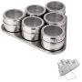 ANPI 6 Pcs Magnetic Spice Jars, Stainless Steel Seasoning Spice Storage Containers
