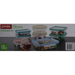 Snapware: 18PC Total Solution Pyrex Glass Food Keeper Set - Featuring Write N Erase Lids - 18PC - 18-Piece Set.