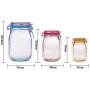 Mason Jar Zipper Bags,Food Storage Snack Sandwich Ziplock Bags,Reusable Airtight Seal Food Storage Bags,Leakproof Food Saver Bags for Travel Camping and Kids(Lx3+Mx3+Sx4)