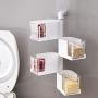 Spice Rack Multi Tier 360 Degree Rotating Wall Mount Seasoning Storage Box Jars Organizer Condiment Containers Kitchen Tools,3 Tiers Beige