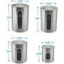 Canister Sets for the Kitchen - Brushed Stainless Steel - Anti fingerprint Coating - Sugar and Flour Canisters Set of 4 - Food Storage Containers