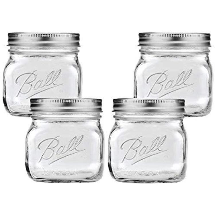 Ball Wide Mouth Canning Jar 4 Pkg Half Pint