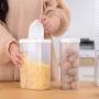 UPKOCH Transparent Food Storage Box with Fliptop Lid Plastic Crisper Kitchen with 2 Lattice Canned Cereals Sealed Cans Storage Tanks (White)