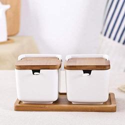 Spice jar set,Spice storage containers Small spice jars Ceramic spice jar Kitchen containers Ceramic spice jars with lid and spoon-B