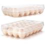 URWOOW Covered 24 Egg Holder Dispenser Tray Container Stackable Storage Storer Carton Box Case Carrier Keeper with Clear Lid for Refrigerator Fridge Kitchen, Large Capacity