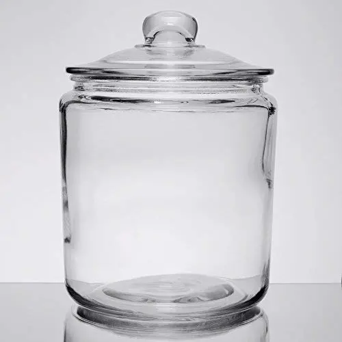 Glas Cookie Jar oder Süßigkeitenbehälter oder Münzenbehälter mit Glasdeckel, 1 Gallonen Old Fashioned Klarer Runder Lagerbehälter