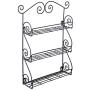Pentaero 3-Tier Spice Rack Spice Jars Bottle Holder Storage Organizer Shelf for Kitchen, Wrought Iron Kitchen Rack, Kitchen Rack, Kitchen Storage Rack, Wall-Mounted Seasoning Rack (Black)