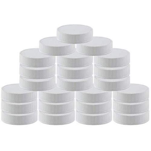 Pinnacle Mercantile Plastic Mason Jar Regular Mouth Screw-On White Lids-24 Pack-Standard Size Jar Storage Caps-BPA Free - Made in USA