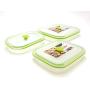 eeZe Life SCFC2-3pcs 100% Pure Silicon collapsible Food container LFGB Food Grade (3-pcs Rectangular)