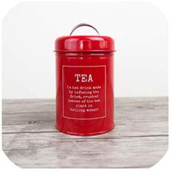 Stainless Steel Sealed Jar Tea Storage Tins Caddy Double Cover Canister Box Sugar Candy Coffee Food Canister Snack Tank,Tea Red