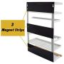 Kitchen Rack - Magnetic Fridge Organizer - 18.1x11.8x4.4 INCH - Paper Towel Holder, Rustproof Spice Jars Rack, Plastic Wrap holder, Refrigerator Shelf Storage Including 5 Removable Hook- 201 (White)