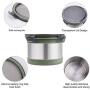 Airtight Container Jar Stainless Steel 4 Piece Food Storage Canister Set with Transparent Lids for Tea,Coffee,Snacks, Milk Powder,Beans Canisters(Green)