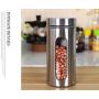 CSPFAIRY Lead Free Glass Multifunction Spice Box Stainless Steel Seal Flavoring Jar Barbecue Bottle Big Capacity 4 Pcs/Set Kitchen Supplies
