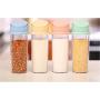 Mini Spice Jars Round transparent snap-on automatic open lid sealing seasoning jar