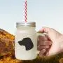 Marine Porzellan Silhouette Frost-Glass Mason Jar Mit Stroh