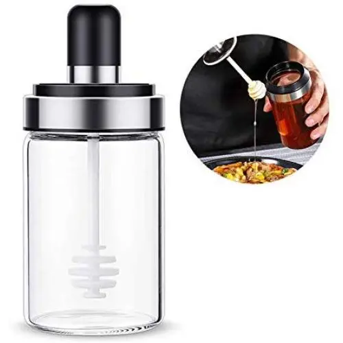Bouteille de Condimentation en Verre HAPPYDAY, Bouchon en Acier Inoxydable, Boîte de Rangement Sel Bouteille d'Huile Pot d'Épices Accessoires de Cuisine Bouteille de Condimentation en Verre HAPPYDAY, Bouchon en Acier Inoxydable, Boîte de Rangement Sel Bouteille d'Huile Pot d'Épices Accessoires de Cuisine
