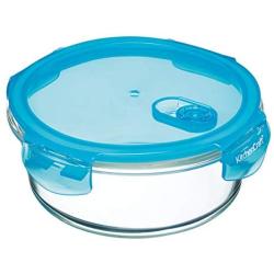 Kitchen Craft Pure Seal Airtight Glass Food Container/Oven Dish, 950 ml (1.5 Pint) -Round, Clear