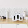 Canisters Sets,3 Piece Window Kitchen Canister with Fingerprint Resistance Lids,Cream White