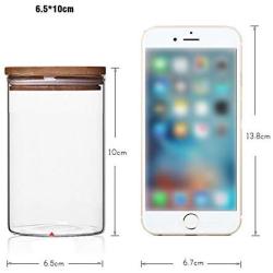 Food Storage Glass Jar No Lead Kitchen Storage Bottles Sealed Cans With Cover Large Capacity Candy Glass Jars Tea Box H10560,6.5X10Cm 2Pcs