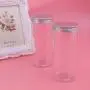 Contenant en Plastique Transparent 6pcs avec Caps en Aluminium pour Snacks, Épices, Graines, Céréales