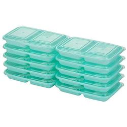 Good Cook 10786 Meal Prep on Fleek, 2 Snack Compartments BPA Free, Microwavable/Dishwasher/Freezer Safe, Blue (2 SETS OF 10)