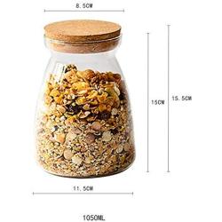 YL LY Home Heat-Resistant Glass Transparent Sealed Cans Food Cans Miscellaneous Grains Flower Tea Cans Cork Cubes Large