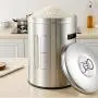 Edelstahl-Schubladenbehälter mit Deckeln, 304 Edelstahl, BPA-frei, Groß, für Küche, Pantry-Organisation, ideal für Kekse, Müsli, Kaffee, Süßigkeiten, 8L