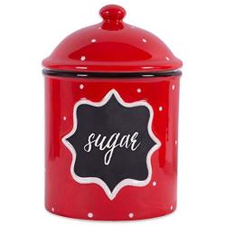 DII Medium Ceramic RED Canister Poka Dot Meduim