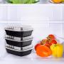 12 Ounce. Meal Prep Containers, Small Food Storage Bento Boxes, Reusable Portion Control Trays, Microwave and Dishwasher Safe. -25 Pack-