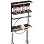 Magnetic Fridge Organizer Kitchen Rack with Paper Towel Holder Rustproof Spice Jars Rack Heavy-duty Refrigerator Storage Shelf
