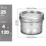 Mini Mason Jars, VERONES Mason Jars 4 oz With Regular Lids, Ideal for Jam, Honey, Wedding Favors, Shower Favors, Baby Foods, DIY Magnetic Spice Jars, 25 PACK, Extra 20 Lids.