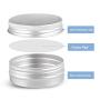 Round Silver Aluminum Metal Tin Storage Jar Containers with Secure Screw Top Lids for Cosmetic, Lip Balm,DIY Salves, Candles,pill, Skin Care and tea, 24pcs