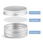 Round Silver Aluminum Metal Tin Storage Jar Containers with Secure Screw Top Lids for Cosmetic, Lip Balm,DIY Salves, Candles,pill, Skin Care and tea, 24pcs