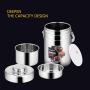 Lunch box Vacuum Round Lunch Jar, Food Storage Warmer Container, Stainless Steel Stackable 3-Tier Lunch Boxes, Portable for 12 Hours Insulation, Insulated Lunch Container at School, Office