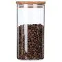 ARC USA Clear Glass Storage Jars with Wood Lids Wooden Lid Glass Canisters Airtight Lids Sealed Jars for Storage Tea Coffee Beans Sugar Salt Cookies and Candy (39floz)