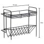 Clothink 2-Tier Standing Rack,Kitchen Bathroom Countertop Storage Organizer Shelf Holder Spice Rack,Holder for Jars Bottle. (black)