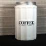 Glass COFFEE Canister/Container - Large Capacity Vintage Style Kitchen (White Milk)