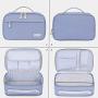 FYY Toiletry Bag, Travel Cosmetic Bag Wash Gargle Bag Large Capacity Zippered Organizer with Top Handle for Men Women Blue