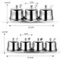 Stainless Steel Spice Container, Household Condiment Jar Set Kitchen Spice Storage Canister With Serving Spoons And Non-slip Base -3pcs