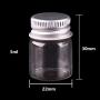 100pcs 5ml Size 2230mm Transparent Glass Perfume Spice Bottles Tiny Jars Vials With Silver Screw Cap DIY Craft