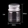 100 Stück 5ml Größe 2230mm Transparente Glas Duft- Gewürz Flaschen Kleine Glasflaschen mit Silber Schraubverschluss für DIY Bastelarbeiten
