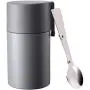 Food Jar 18.5 oz, Vacuum Insulated Stainless Steel Thermos with Folding Spoon Wide Mouth, BPA Free Adults Kids Lunch Box Storage Container, Leakproof Double Walled Travel Tumbler for Hot/Cold Soup