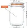 Bouteilles en verre Encheng 32 oz avec couvercles étanches et joint en caoutchouc étanche, Bouteilles en verre à large goulot avec couvercles rabattables pour contenants de cuisine 1000ml, Contenants de stockage en verre 4 pièces Bouteilles en verre Encheng 32 oz avec couvercles étanches et joint en caoutchouc étanche, Bouteilles en verre à large goulot avec couvercles rabattables pour contenants de cuisine 1000ml, Contenants de stockage en verre 4 pièces