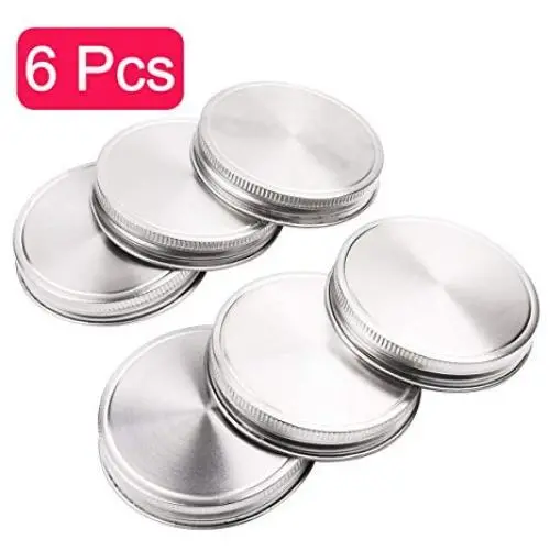 Bouchons Solides en Acier Inoxydable iiniim pour Bocal à Large Ouverture - 6 pièces, Taille Unique Bouchons Solides en Acier Inoxydable iiniim pour Bocal à Large Ouverture - 6 pièces, Taille Unique