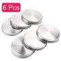 iiniim Stainless Steel Storage Solid Caps Lids for Wide Mouth Mason Jars 6pcs One Size