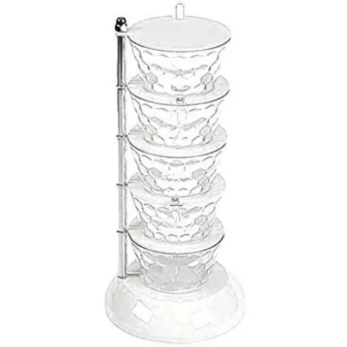 PSFS Kitchen Crystal Rotatable Spice Tower-Wall-Mounted Seasoning Storage Boxes Spice Jar Punch- Free Kitchen Wall Hanging Rotating Condiment Box (White)
