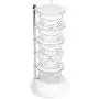 PSFS Kitchen Crystal Rotatable Spice Tower-Wall-Mounted Seasoning Storage Boxes Spice Jar Punch- Free Kitchen Wall Hanging Rotating Condiment Box (White)