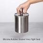 Deppon Airtight Canister Set, 4-Piece Stainless Steel Food Storage Container with Tempered Glass Lids for Kitchen Counter Coffee Tea Nuts Sugar Flour
