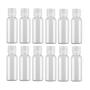 12Pcs (30ml/1oz) Clear Empty Plastic Bottle with Flip Lid Refillable Portable Makeup Holder Jars Pot Squeezing Bottle Travel Storage Sub Bottling for Lotion Liquids Emulsion Shampoo