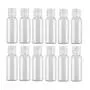 XINGZI 12PCS Travel Size 30ml 1oz BPA Free Clear Empty Plastic Flip Cap Bottle Jar Pot Vial Liquid Containers For Emulsion Liquid Makeup Lotion Emollient Water Comestic Shower Gel Sample